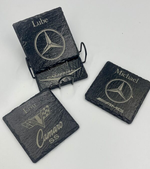 Black Slate Coasters Set (4 pack)