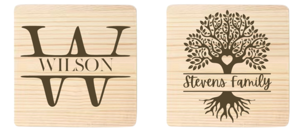 wood coaster sets